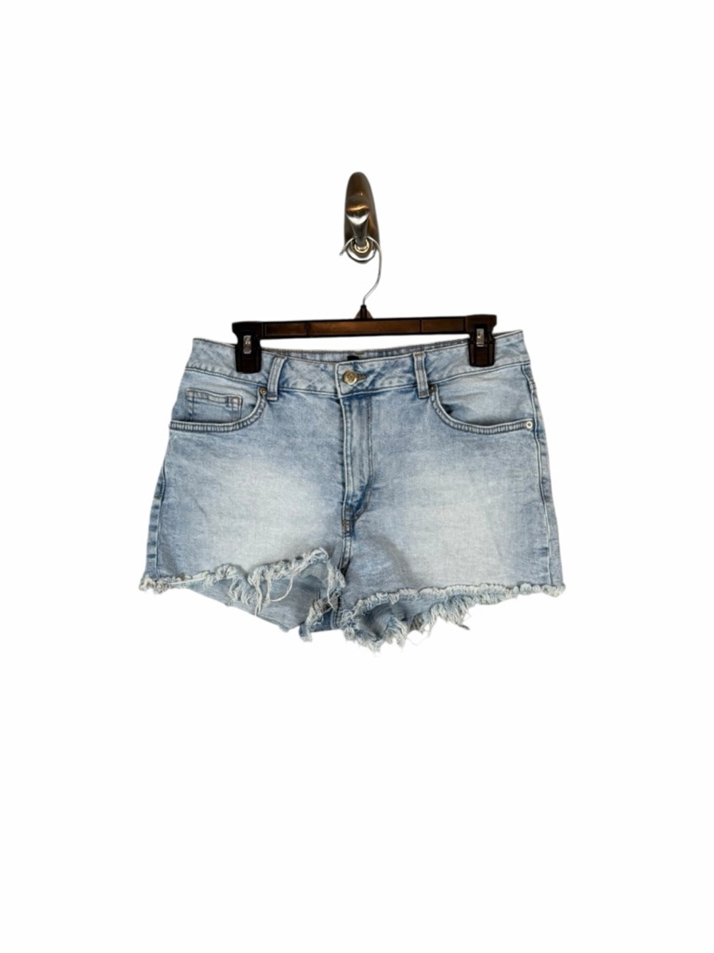 H&M Divided Light Wash Distressed Denim Shorts Size 8